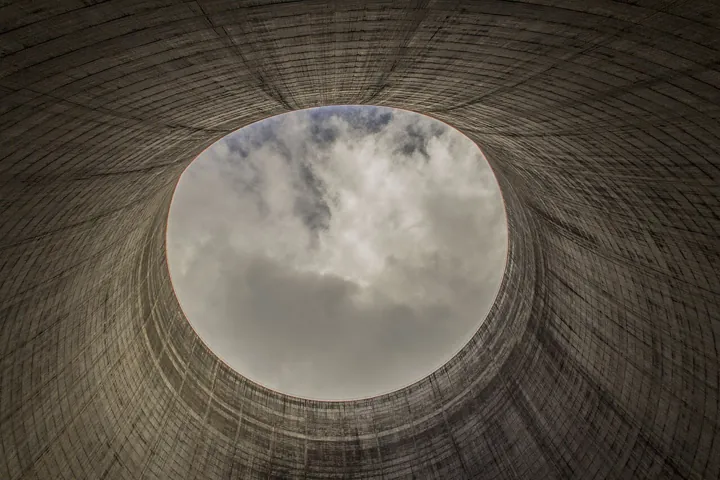 Original photo: The inside of a nuclear power plant cooling tower