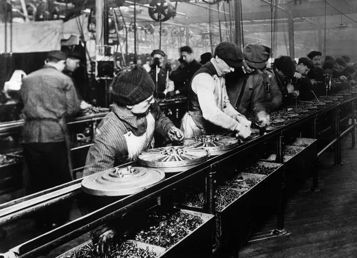 Original photo: An assembly line